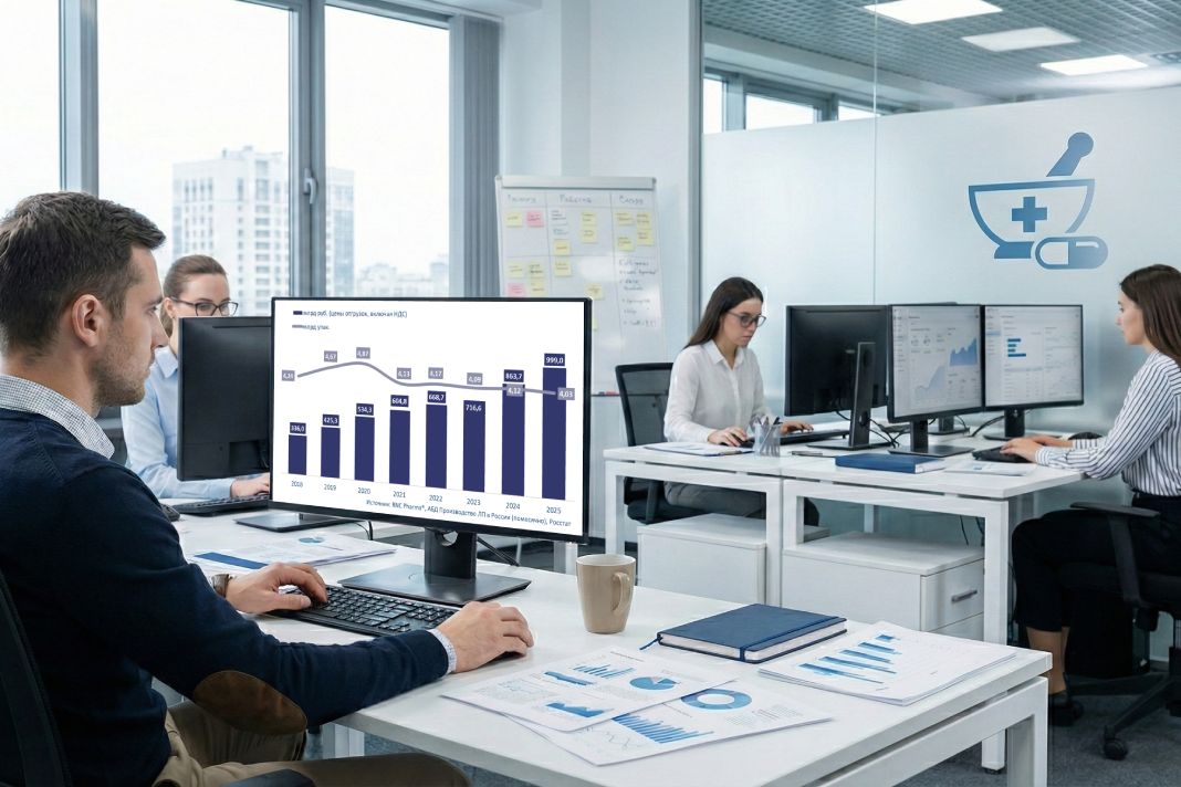 Производство готовых лекарств в России по итогам 2025 года достигло 999 млрд рублей